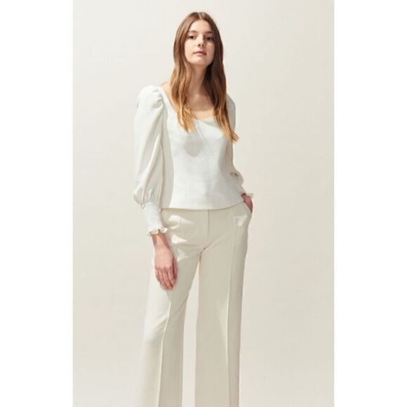 Claudie Pierlot Bravo Crepe Long Sleeve Top - Picture 1 of 10